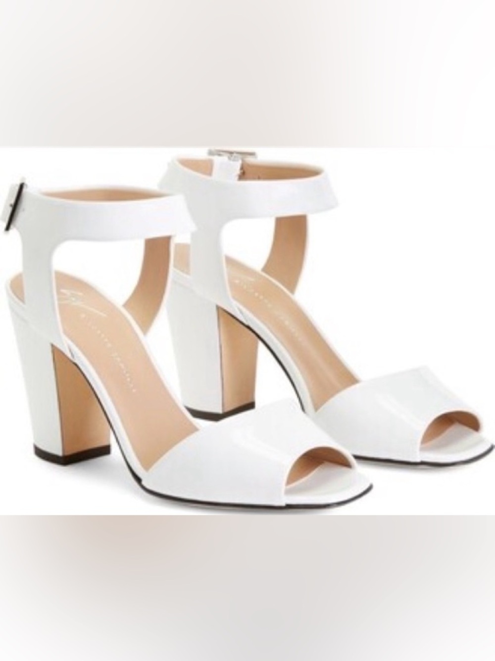 Giuseppe Zanotti Emmanuelle 80mm Block Heel Sandals in White EU 39 US 9 $750